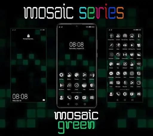 Play [EMUI 10]Mosaic Green Theme  and enjoy [EMUI 10]Mosaic Green Theme with UptoPlay